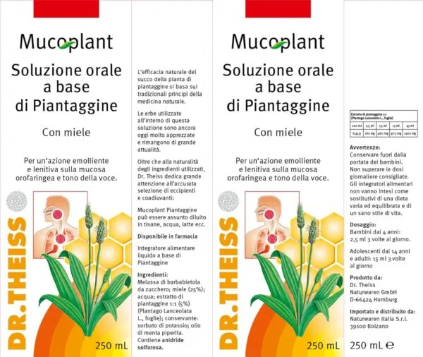 Fronti e lati della confezione da 250 ml